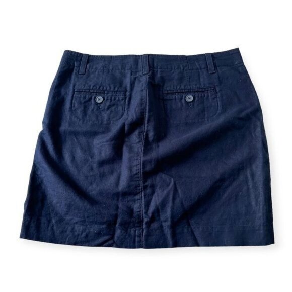 NWT GAP Utility  Mini Skirt, Blue, Size 12 Tall, Linen/Cotton blend - Picture 4 of 10